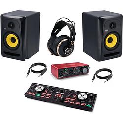 Foto van Numark dj2go2 touch + krk rokit classic 5'ss, focusrite scarlett 2i2 3rdg en meer