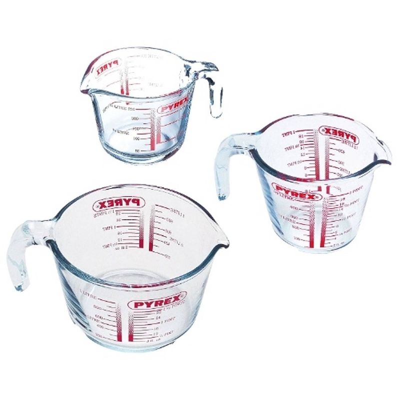 Foto van Maatbeker, set van 3 stuks - pyrex classic prepware