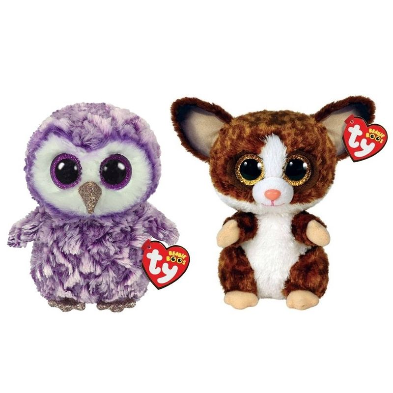 Foto van Ty - knuffel - beanie boo's - moonlight owl & bush baby galago