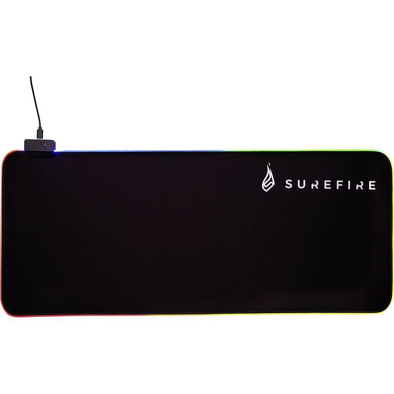 Foto van Surefire gaming silent flight rgb-680 gaming muismat verlicht zwart (b x h x d) 680 x 3 x 280 mm