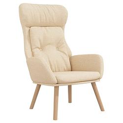 Foto van The living store fauteuil relaxstoel - dik gevoerd - crème - 70 x 77 x 94 cm