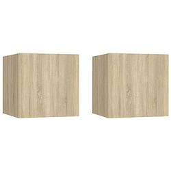 Foto van The living store tv-meubel sonoma eiken - 30.5 x 30 x 30 cm - wandmontage - links/rechts openend