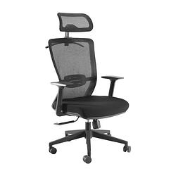 Foto van Bureaustoel comfort - kantoorstoel - ergonomisch verstelbaar - mesh stof - zwart