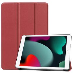 Foto van Basey ipad 10.2 2020 hoes book case hoesje - ipad 10.2 2020 hoesje hard cover case hoes - donkerrood