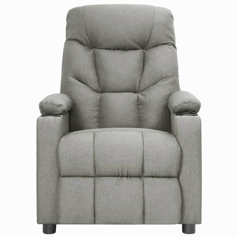 Foto van The living store verstelbare fauteuil - lichtgrijs - 73x94x101.5 cm - stof - metaal