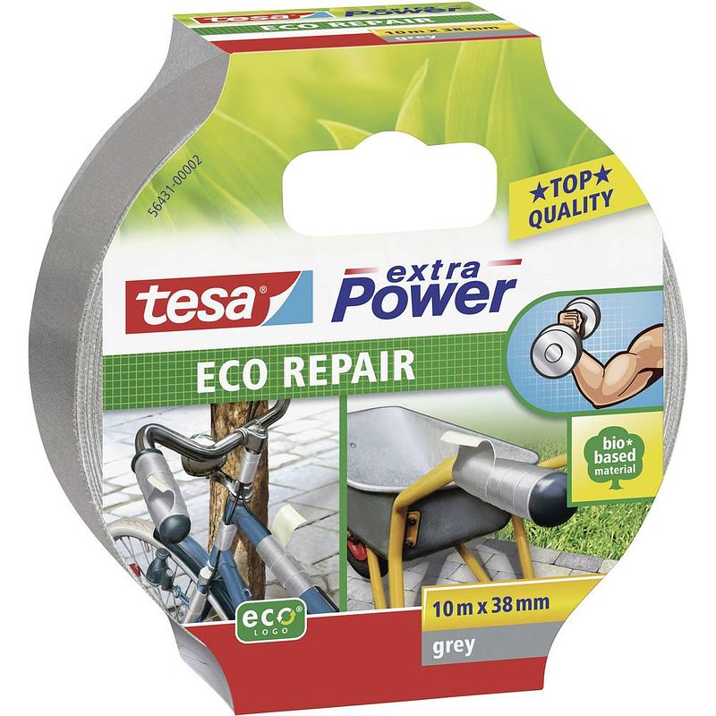 Foto van Tesa eco repair 56431-00002-00 textieltape tesa extra power grijs (l x b) 10 m x 38 mm 1 stuk(s)