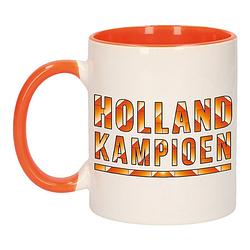 Foto van Holland kampioen mok/ beker oranje wit 300 ml - feest mokken