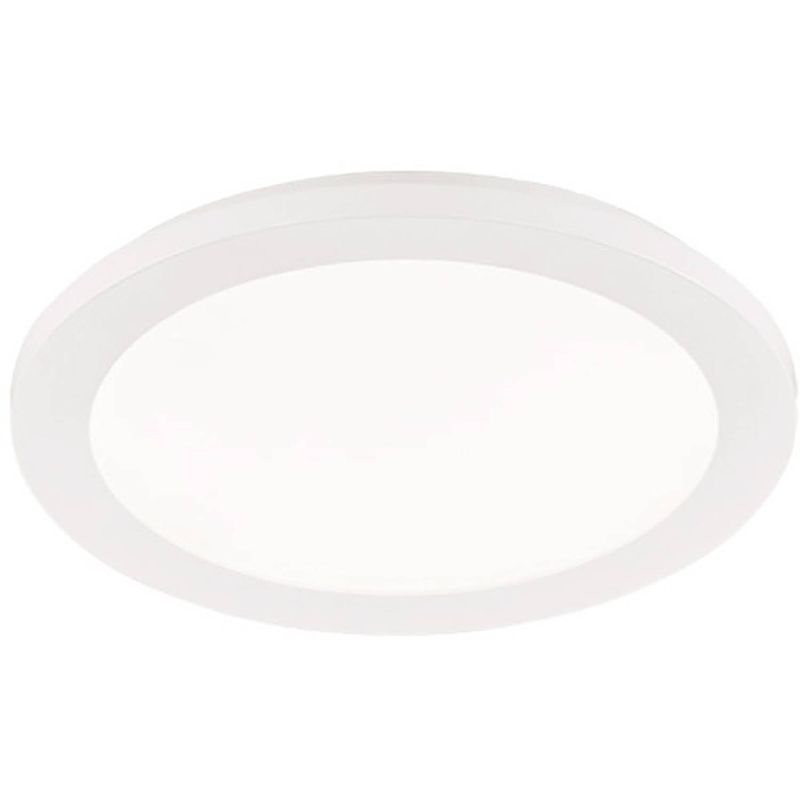 Foto van Led plafondlamp - badkamerlamp - trion camy - opbouw rond 13w - spatwaterdicht ip44 - dimbaar - warm wit 3000k - mat wit