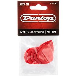Foto van Dunlop 47pxln jazz iii xl nylon pick plectrum set 6 stuks