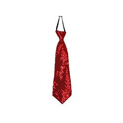 Foto van Rode pailletten stropdas 32 cm - verkleedstropdassen