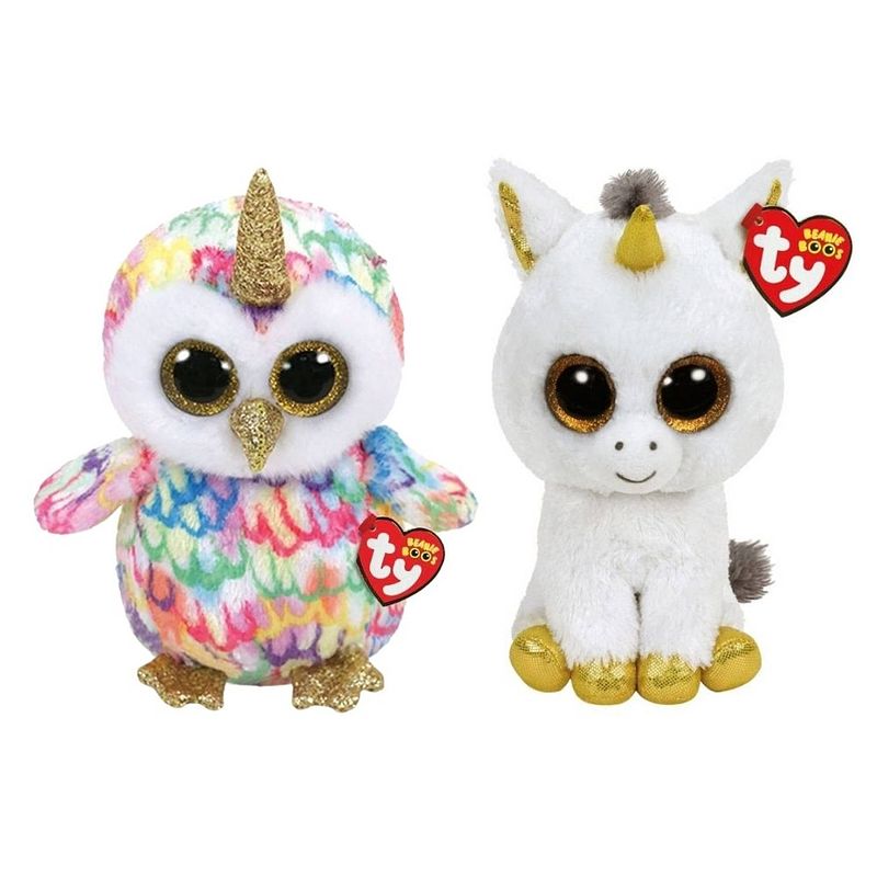 Foto van Ty - knuffel - beanie buddy - enchanted owl & pegasus unicorn