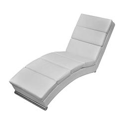 Foto van Vidaxl chaise longue kunstleer wit