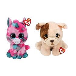 Foto van Ty - knuffel - beanie buddy - gumball unicorn & houghie dog