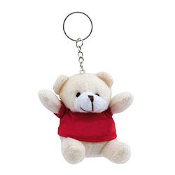 Foto van Pluche teddybeer knuffel sleutelhanger rood 8 cm - knuffel sleutelhangers