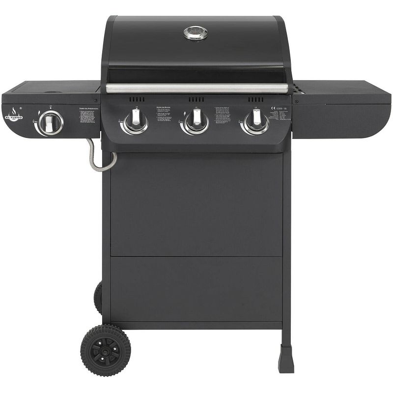 Foto van El fuego columbus 3.1 - 3 brander - gasbarbecue - gas - barbecue - zwart - 117,5x107,5x58,5 cm