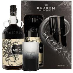 Foto van Kraken black spiced giftset 100cl rum