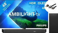Foto van Philips 48oled808 - ambilight (2023) + soundbar + hdmi kabel