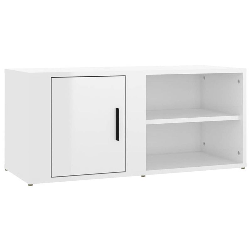 Foto van Vidaxl tv-meubel 80x31,5x36 cm bewerkt hout hoogglans wit