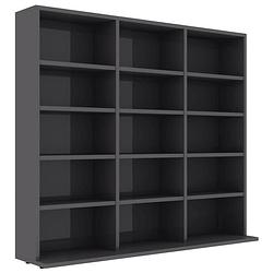 Foto van Vidaxl cd-kast 102x23x89,5 cm spaanplaat hoogglans grijs