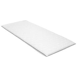 Foto van The living store traagschuim topmatras - 80 x 200 x 6 cm - drukverlichting - comfortabel - wit/blauw