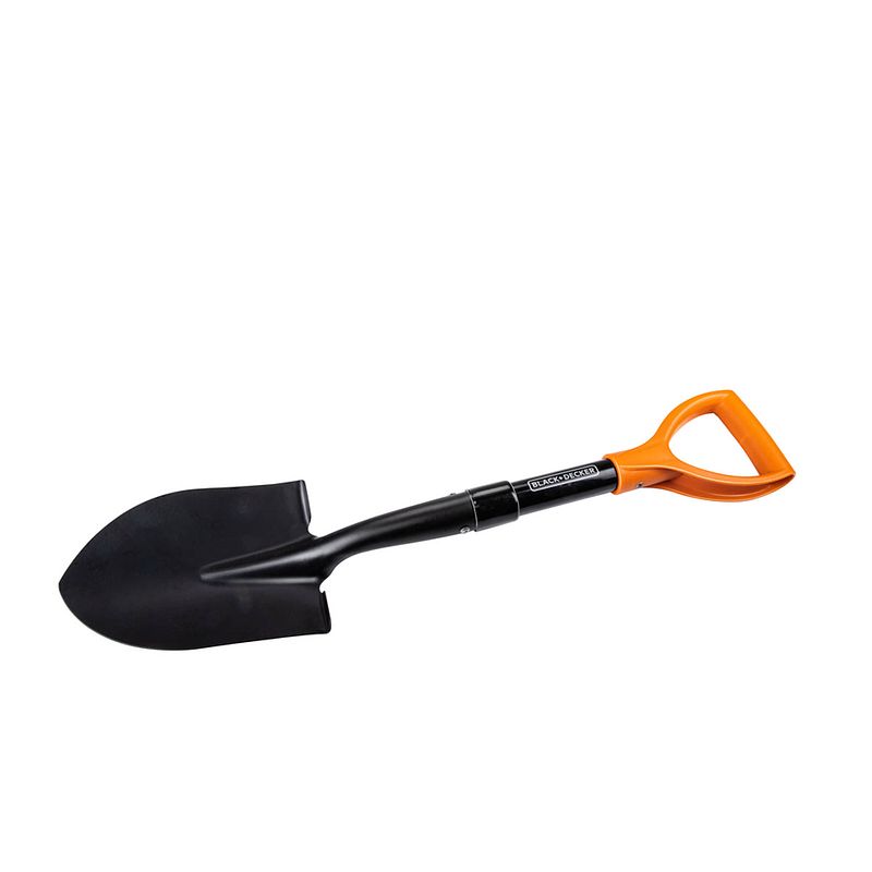 Foto van Black+decker schep - 67 cm - 800 gr - roestvrij - koolstofstalen kop en glasvezel handvat - zwart