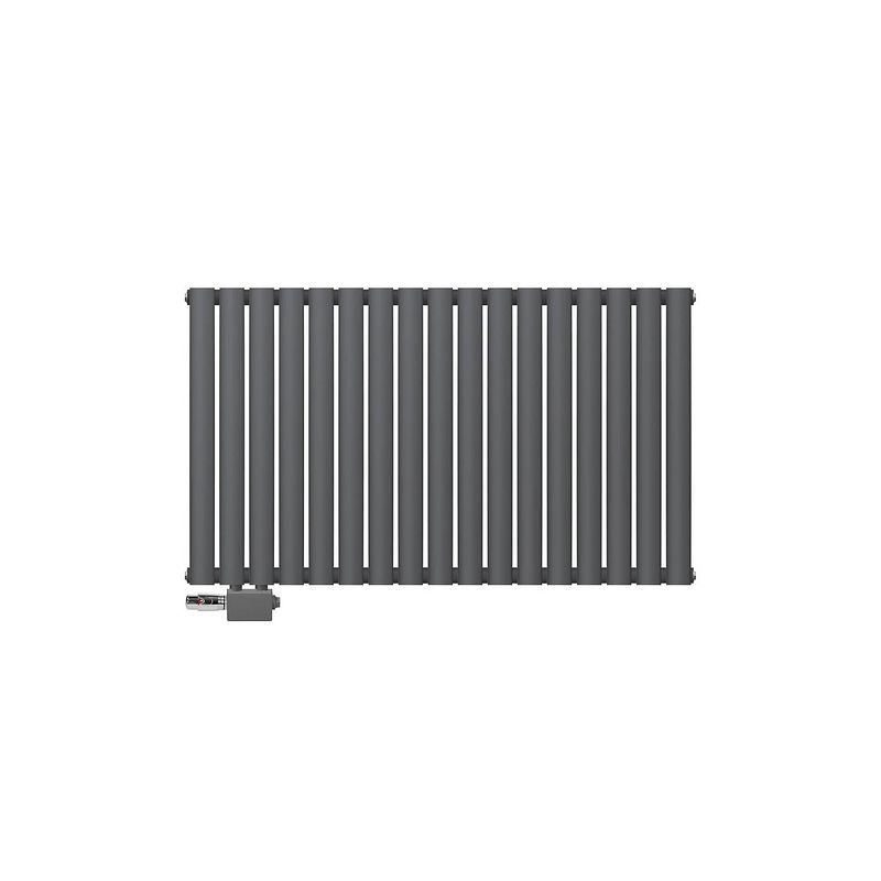 Foto van Paneelradiator dubbellaags 600x1020 mm antraciet met universele aansluitset ml-design