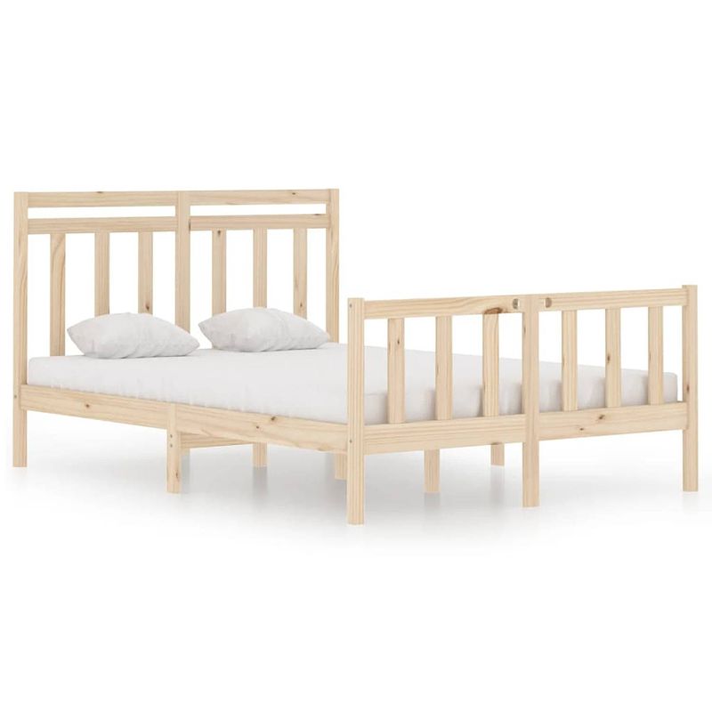 Foto van Vidaxl bedframe massief hout zwart 120x190 cm 4ft small double