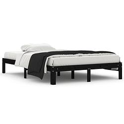 Foto van The living store bedframe - houten - 140 x 200 cm - zwart