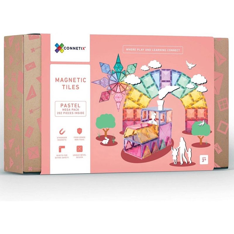 Foto van Connetix magnetische tegels pastel mega pack 202 stuks