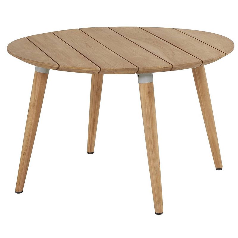 Foto van Hartman sophie studio natural teak - ronde tuintafel ø120 x h75 cm - lichtgrijs