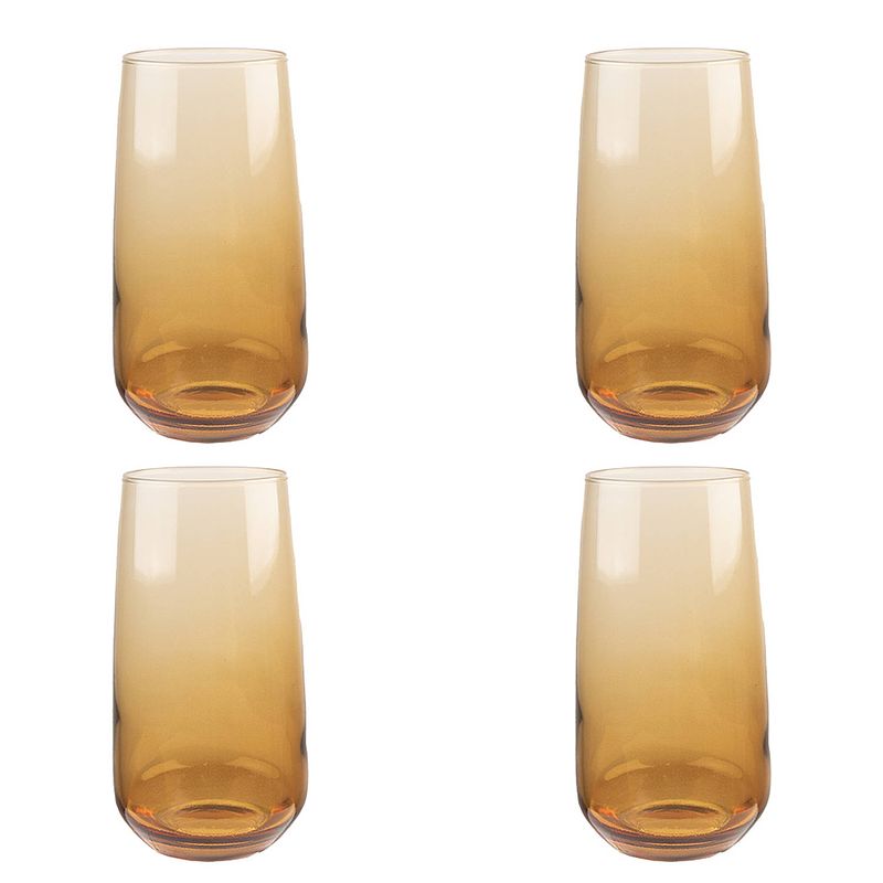 Foto van Haes deco - waterglas, drinkglas set van 4 glazen - inhoud glas 430 ml / ø 6x14 cm