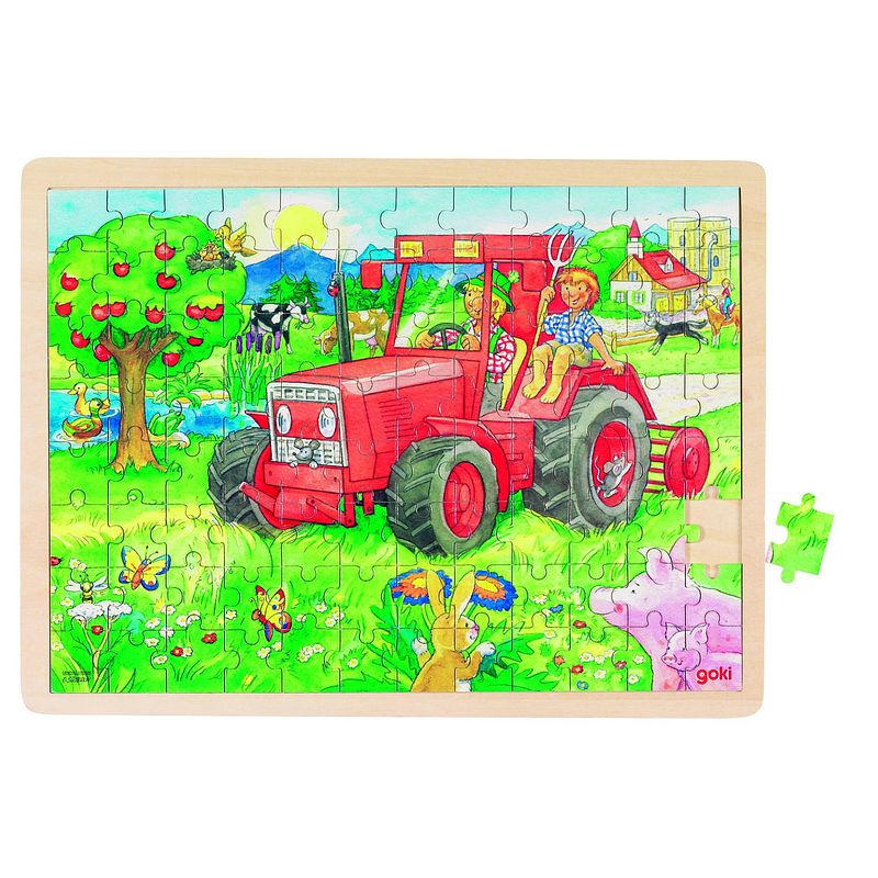 Foto van Goki puzzel: op de tractor 96-delig