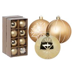 Foto van Feeric lights and christmas kerstballen 16x - 8 cm - kunststof -goud - kerstbal