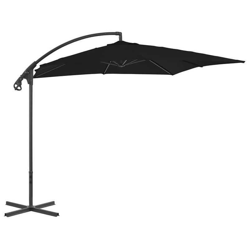 Foto van Vidaxl zweefparasol met stalen paal 250x250 cm zwart