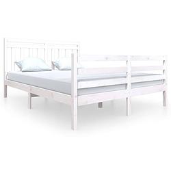 Foto van The living store bedframe grenenhout - 150 x 200 cm - wit