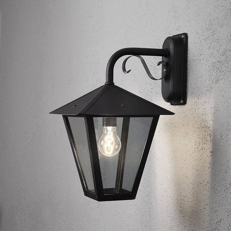 Foto van Konstsmide benu down 435-750 buitenlamp (wand) spaarlamp, led e27 100 w zwart