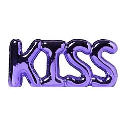 Foto van Kiss ballon ornament - paars metallic - 10.5x24x2.5 cm