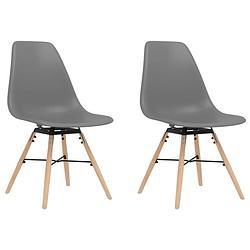 Foto van The living store eetkamerstoelen minimalistisch grijs - pp polypropyleen - 46x52x81cm - ergonomische rugleuning