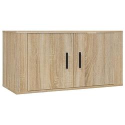 Foto van The living store televisiewandmeubel sonoma eiken - 80 x 34.5 x 40 cm - praktisch en stijlvol