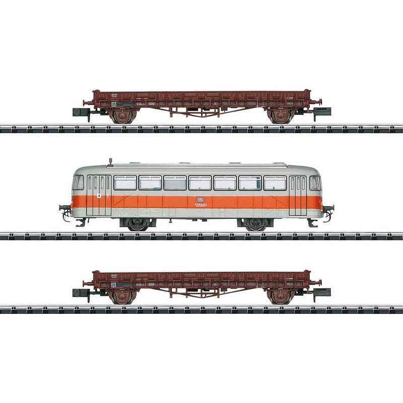 Foto van Minitrix t15091 wagen set van 3 „trajectinspectie” van de db