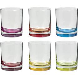 Foto van Set van 6x stuks tumbler glazen colori 300 ml van glas - drinkglazen