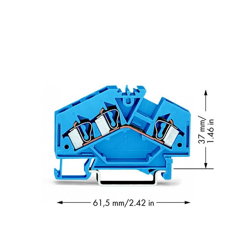 Foto van Wago 281-651 doorgangsklem 6 mm spanveer toewijzing: n blauw 100 stuk(s)