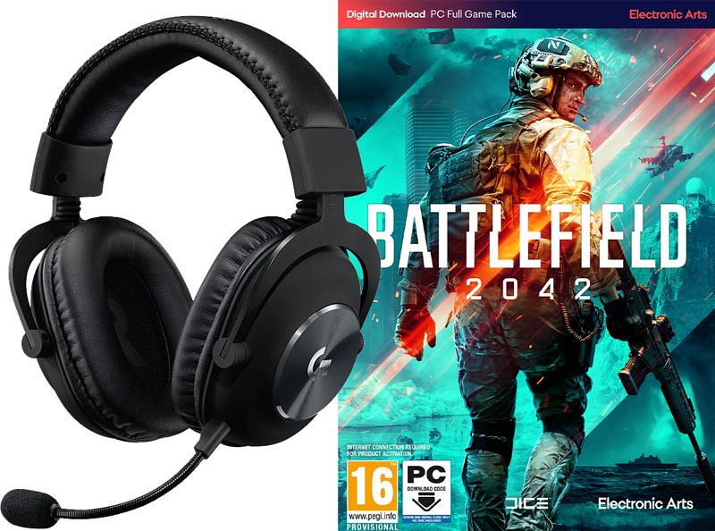 Foto van Logitech g pro x wireless lightspeed gaming headset + battlefield 2042 pc