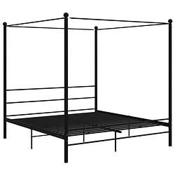 Foto van The living store bedframe - slim design - metaal - 208x206x201 cm - zwart