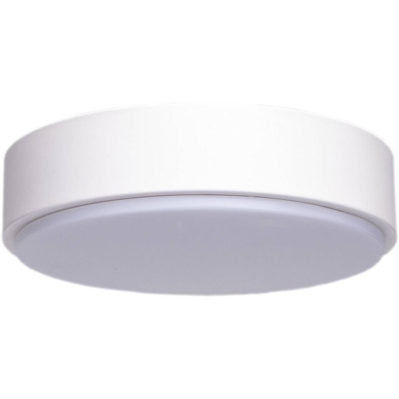 Foto van Led plafondlamp - aigi santi - opbouw rond 20w - warm wit 3000k - mat wit - aluminium