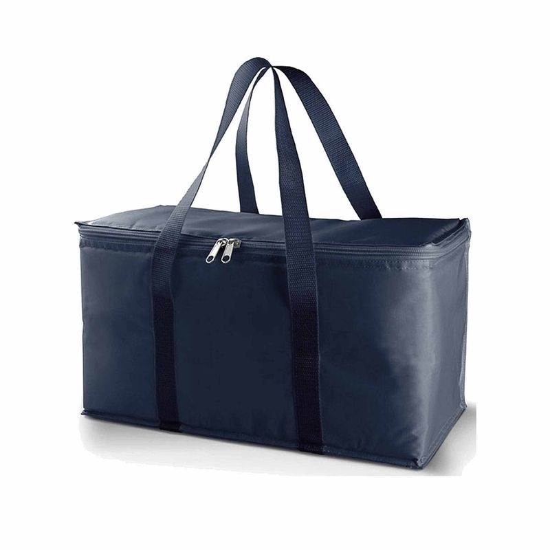 Foto van Grote koeltas navy/blauw 39 cm - 17 liter - koeltassen voor onderweg/op het strand