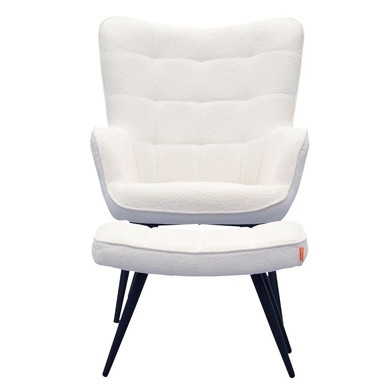 Foto van Fauteuil otta incl. hocker boucle off-white