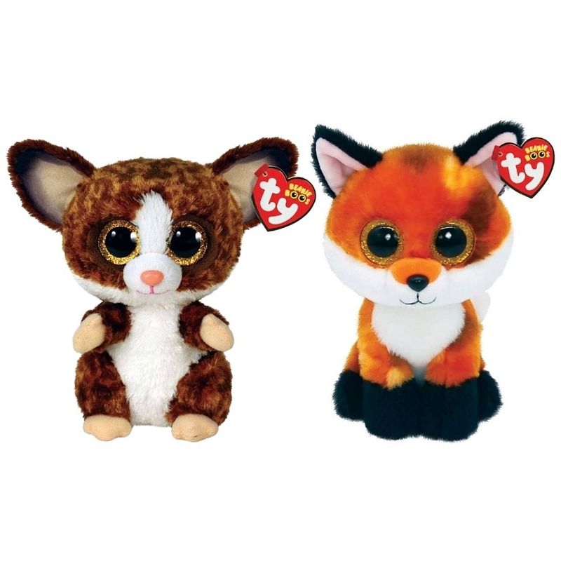 Foto van Ty - knuffel - beanie boo'ss - bush baby galago & fox