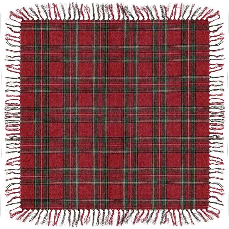 Foto van Unique living - tafelkleed xmas tartan - 90x90cm - red