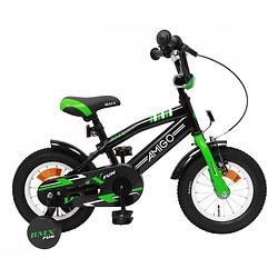 Foto van Amigo jongensfiets bmx fun 12 inch 21 cm jongens terugtraprem groen/matzwart